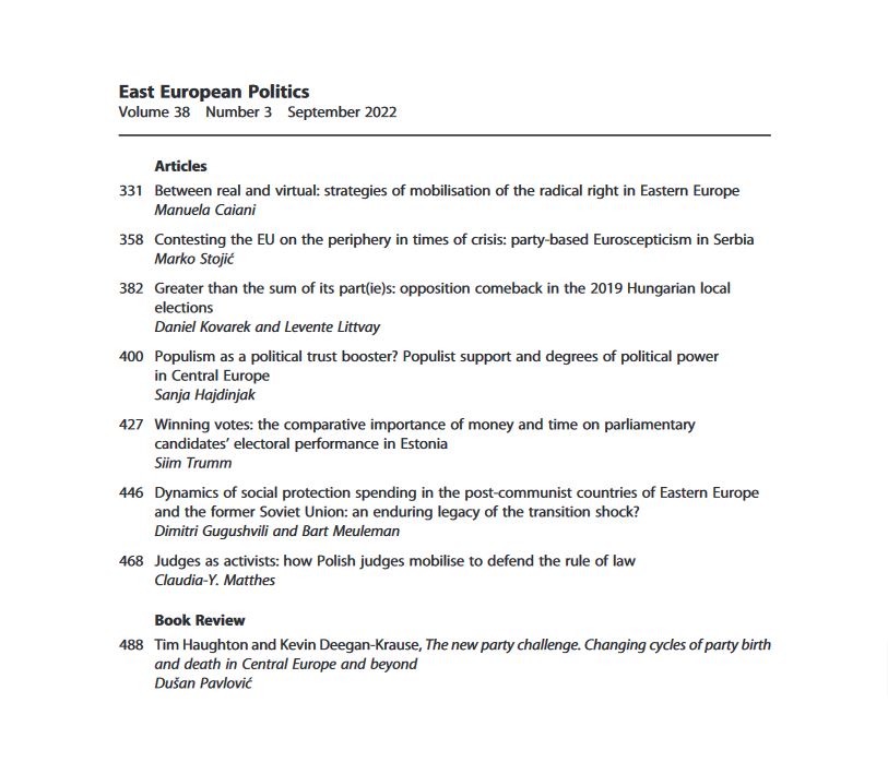 East European Politics (@eepolitics) on Twitter photo The NEW issue💥 incl. #FREE content is out now! bit.ly/3xOl1o7 👐 <a href="/AdamFagan24/">Adam Fagan</a> <a href="/kopeckydvorec/">Petr Kopecky</a> <a href="/LBustikova/">Lenka Bustikova</a> <a href="/AndreaPirro/">Andrea Pirro</a> <a href="/SiimTrumm/">Siim Trumm</a> <a href="/d_pavlovic/">Dušan Pavlović</a> <a href="/BuzoganyA/">Aron Buzogany</a> <a href="/antoanetadl/">antoaneta dimitrova</a> <a href="/DrSeanHanley/">Seán Hanley</a> <a href="/HaughtonTim/">Tim Haughton</a> <a href="/DoroBohle/">Doro Bohle</a> The NEW issue💥 incl. #FREE content is out now! bit.ly/3xOl1o7 👐 <a href="/AdamFagan24/">Adam Fagan</a> <a href="/kopeckydvorec/">Petr Kopecky</a> <a href="/LBustikova/">Lenka Bustikova</a> <a href="/AndreaPirro/">Andrea Pirro</a> <a href="/SiimTrumm/">Siim Trumm</a> <a href="/d_pavlovic/">Dušan Pavlović</a> <a href="/BuzoganyA/">Aron Buzogany</a> <a href="/antoanetadl/">antoaneta dimitrova</a> <a href="/DrSeanHanley/">Seán Hanley</a> <a href="/HaughtonTim/">Tim Haughton</a> <a href="/DoroBohle/">Doro Bohle</a>
