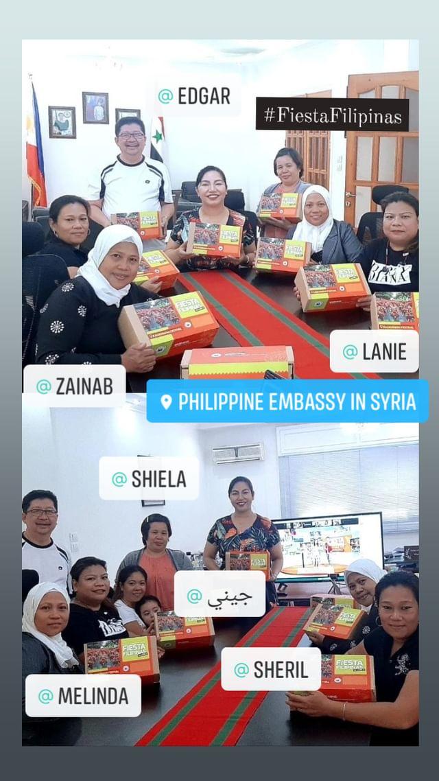 PHinSyria's tweet photo. @DFAPHL Daghang Salamat from @PHinSyria for the #FiestaFilipinas Kadayawan Festival of Davao!

Watching live with Filipino Community members at the Chancery.

#DFAForgingAhead 

 https://t.co/9ii2C7vlbz https://t.co/u0KrITHfjk