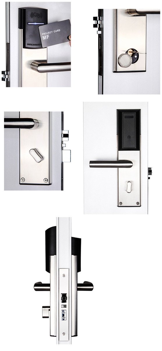 Smart #HotelDoorLock System RFID Card Electronic Door Handle #Lock, durable and strong material, #ROHS, unlock method: #RFID card/ Key.