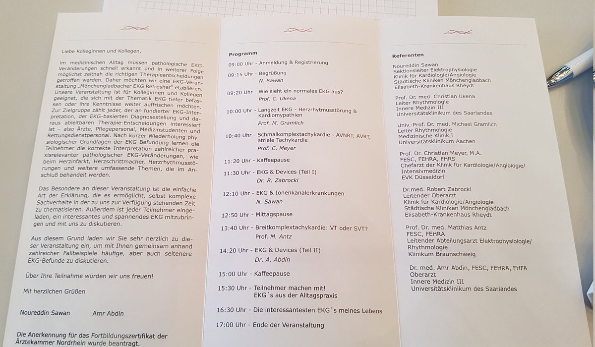 SamerMatar88's tweet photo. Im 3. Vortrag hören wir von Prof. @C_Meyer_MD aus der EVK-Düsseldorf über eine systematische Vorgehensweise bei der Auswertung und Diagnostik schmalkomplexer Tachykardien

#MGEKG
#MönchengladbacherEKGRefrescher https://t.co/DmFlyckgKg