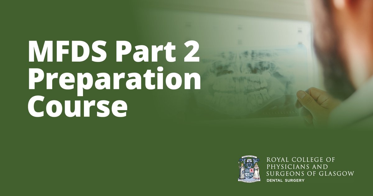 If you are planning to sit the MFDS Part 2 exam, our course on 3 October is a great way to help you prepare for it through interactive skills station, lectures and mock OSCEs. Register here: ow.ly/771550KRcKN @GlasgowOralSurg @DrGoodalltweets @SurgeonAndy