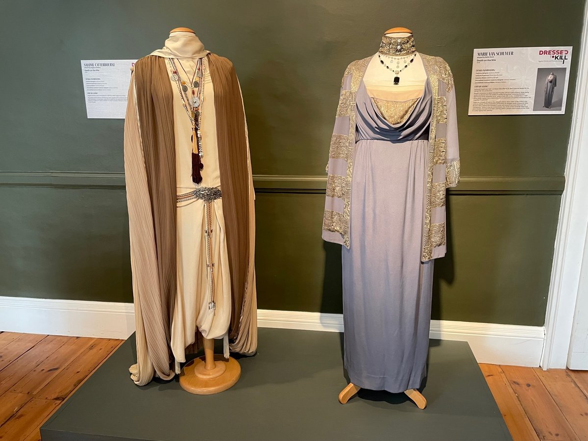 RivieraGeopark's tweet photo. Our #GeoparkPartners at @TorreAbbey have an exhibition called Dressed to Kill, Agatha Christie &amp; Costume Design. 

It features costumes worn by the likes of Maggie Smith, Bette Davis, Angela Lansbury, Emily Blunt &amp; Judi Dench from various Agatha Christie film adaptations. https://t.co/yoD4LoXRwP