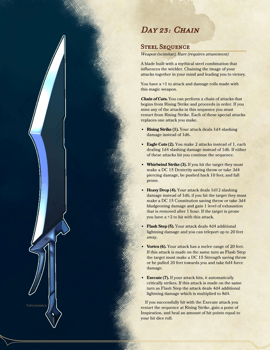 mobile_turtle's tweet photo. #swordtember #swordtember2022  #dnd
Day 23 - Chain https://t.co/tCGxlynD8F