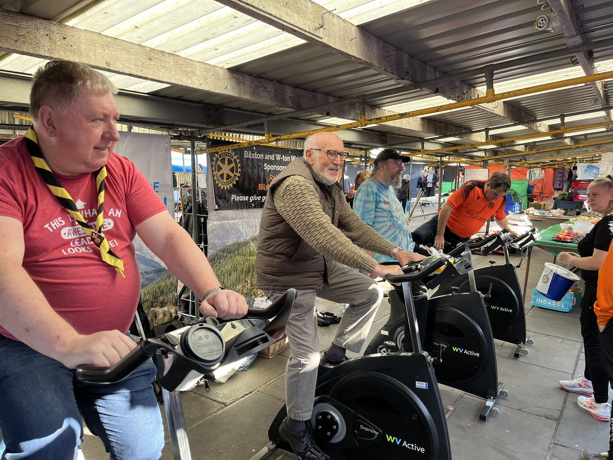 Martin doing his stint on the Bilston bikeathon