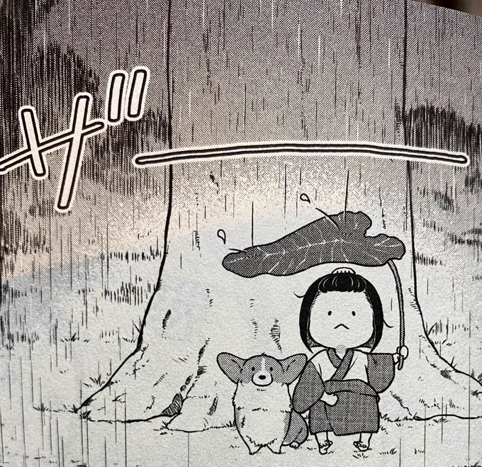 雨やむまでひと休み☔️  #殿と犬 #コーギー #コーギーのいる暮らし 