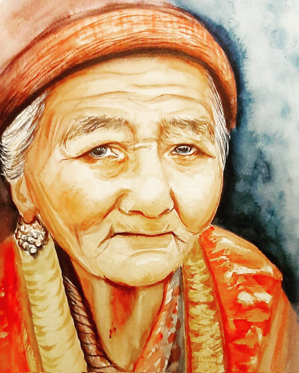 AlnasirAnwar's tweet photo. Leh Art Retreat September 2022... Magical hands ... #Artists #ArtRetreat #Leh #watercolour #art #portrait  #simplicity #Himalayas #oldage #mishaarts #minishabhardwaj #quicksketch #fabriano #watercolorpainting https://t.co/6rURejqlEW