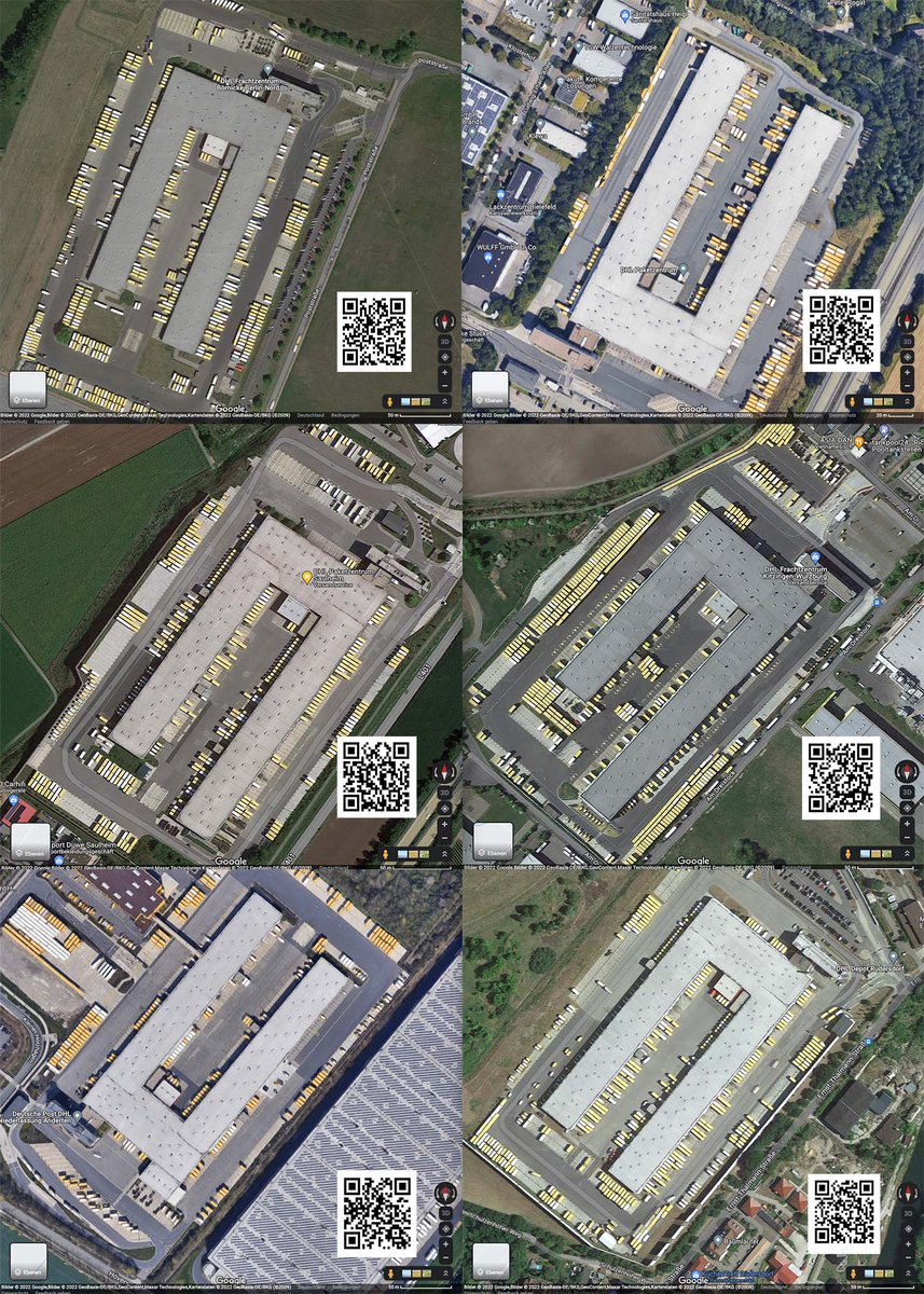 Stoeppke's tweet photo. @DHLPaket Wir haben uns grade gefragt, warum so viele Paketzentren von euch eine ähnliche geografische Ausrichtung haben? Hier ein ausschnitt... 🧐 https://t.co/ayprTMB8UG