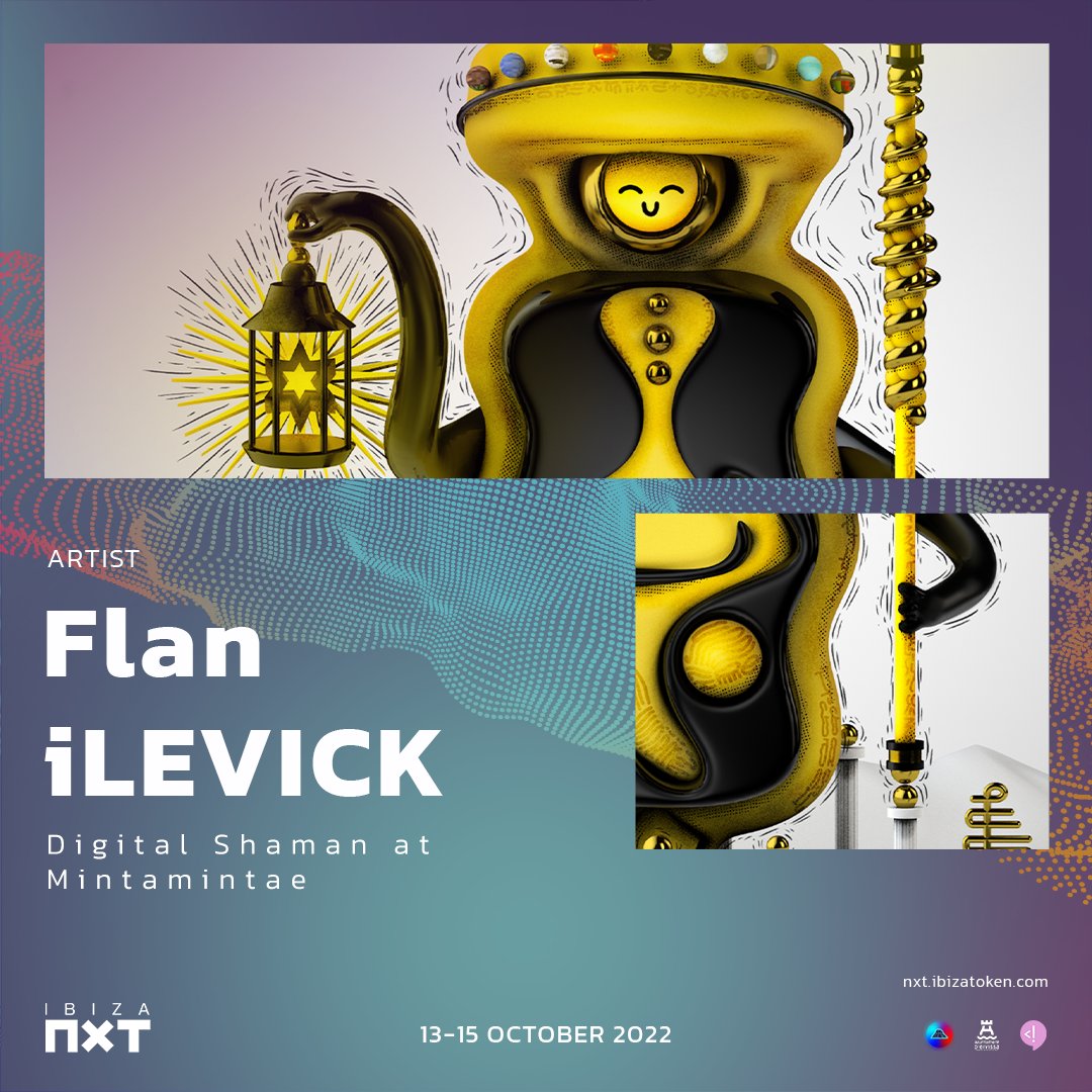 IbizaToken's tweet photo. Flan iLevick @flanlog  is another amazing #NFTartist from @mintamintae  who joins #IbizaNXT!
Artist, designer, and creative coder, he has been creating and developing cultural projects for more than 20 years.
Get your ticket now! https://t.co/EShl0ewSy0.
#NFTCommunity  #web3 #NFT https://t.co/n4b855SeTz