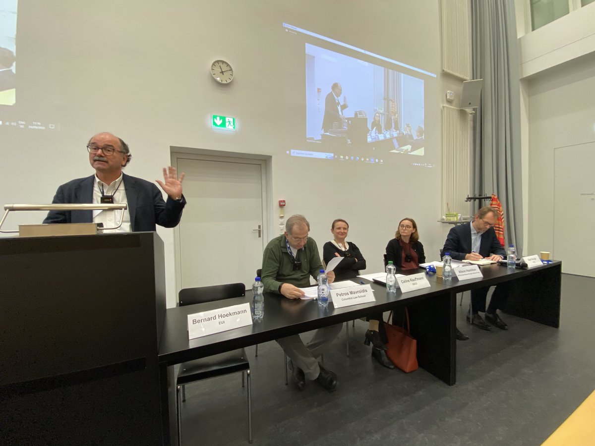 manfredelsig's tweet photo. Final plenary at this year’s #Worldtradeforum with Bernard Hoekman @EUI_EU Petros Mavroidis @Columbia Celine Kauffmann @oecd Alison Hamilton and @ax_berger on plurilateralism https://t.co/jnCycEESpd