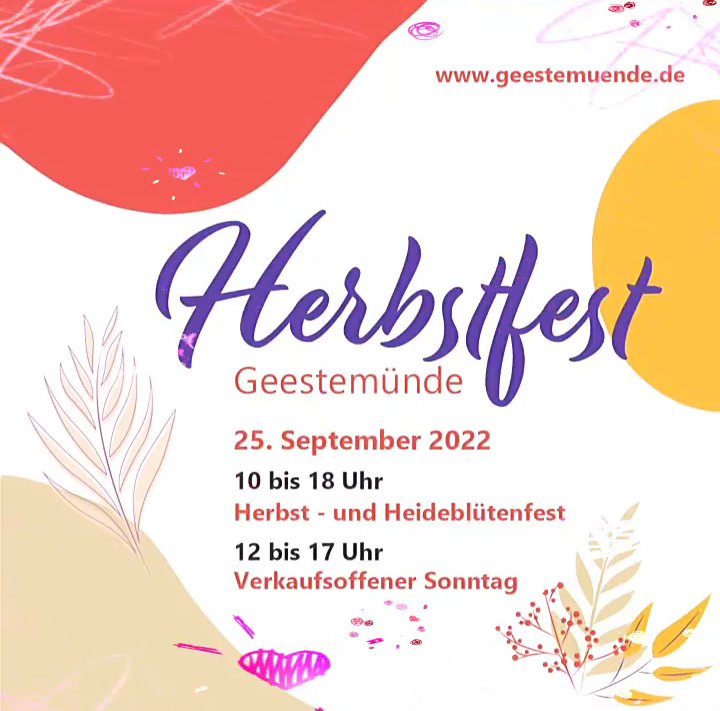 Morgen ist Herbstfest! 😃

Um 10 Uhr geht's los: Auf dem Konrad-Adenauer-Platz und in der Grashoffstraße könnt ihr einkaufen, viele Leckereien essen und Spaß haben. 🙂

Es wird sogar ein Impfbus da sein.