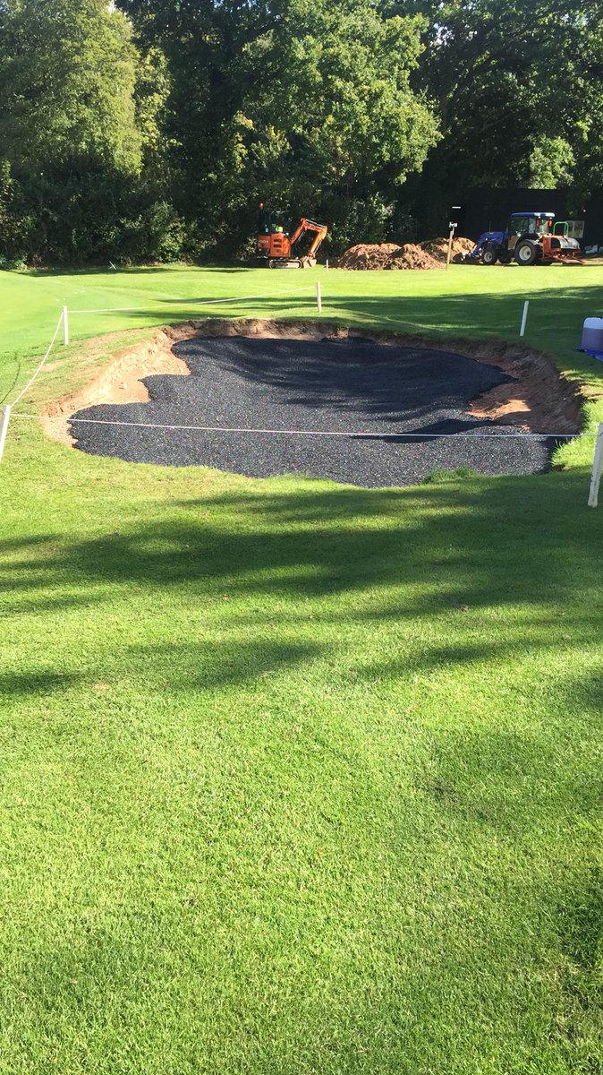 DuraBunker's tweet photo. How it started vs how its going - good 1st few days at Ross on Wye GC as we start phase 1 of 2 stage project to renovate all bunkers. This 1 being led by @DuraBunker with Dylan & team having a big part 2 play. Look forward 2 a gr8 collaborative project #Flexibleworkingmodels https://t.co/Abi7gT3KQF