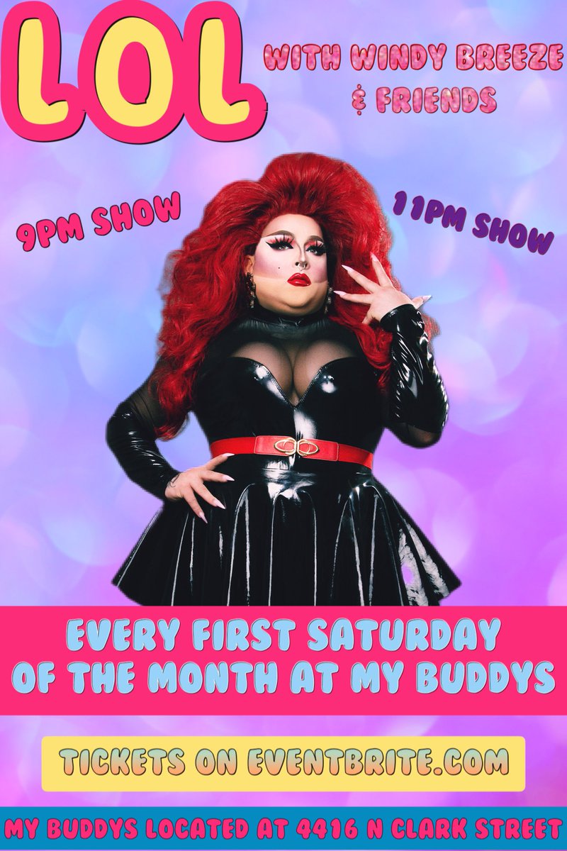 Every first Saturday at My Buddy’s in Uptown with two shows at 9pm &amp; 11pm! Come check out LOL hosted by me and a new cast every month for every show 🥰