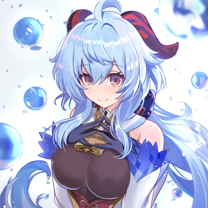 原神始めました。初星5は、甘雨ちゃん。記念としてお絵描き。#原神 