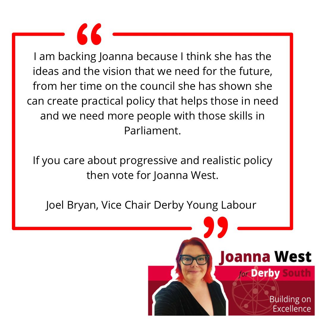 JoannaWestUK's tweet image. The mini budget of yesterday shows the Conservative government have no desire to help those in need - I do! I’m delegate at Labour Conference because I care, I’m passionate and will work for all of Derby South! 

#BuildingOnExcellence #ForTheFuture #VocalAndVisible #DerbySouth