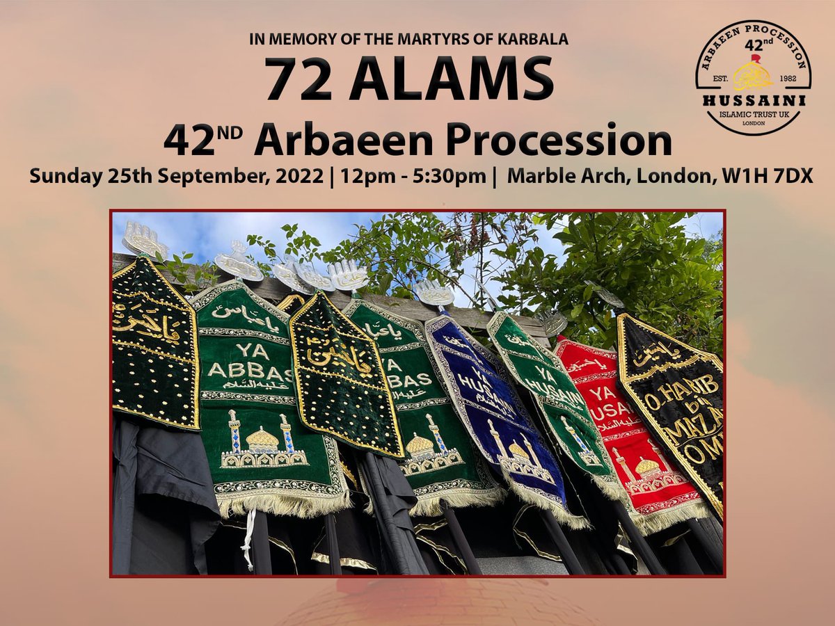 Arbaeenuk's tweet photo. Labbaik Ya Hussain! #arbaeenuk #arbaeen2022 #london #marblearch https://t.co/VUEM05PZUT