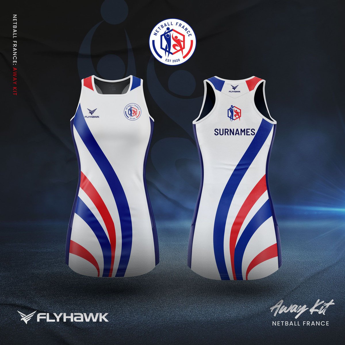 netballfrance's tweet image. Drumroll please…

Introducing the first-ever French national team dress, unveiled by winning designer Louise Fitzpatrick from LMML Netball whose concepts have been brought to life by our partners @FlyhawkNetball 

What a way to start the day at #CDFDN22!