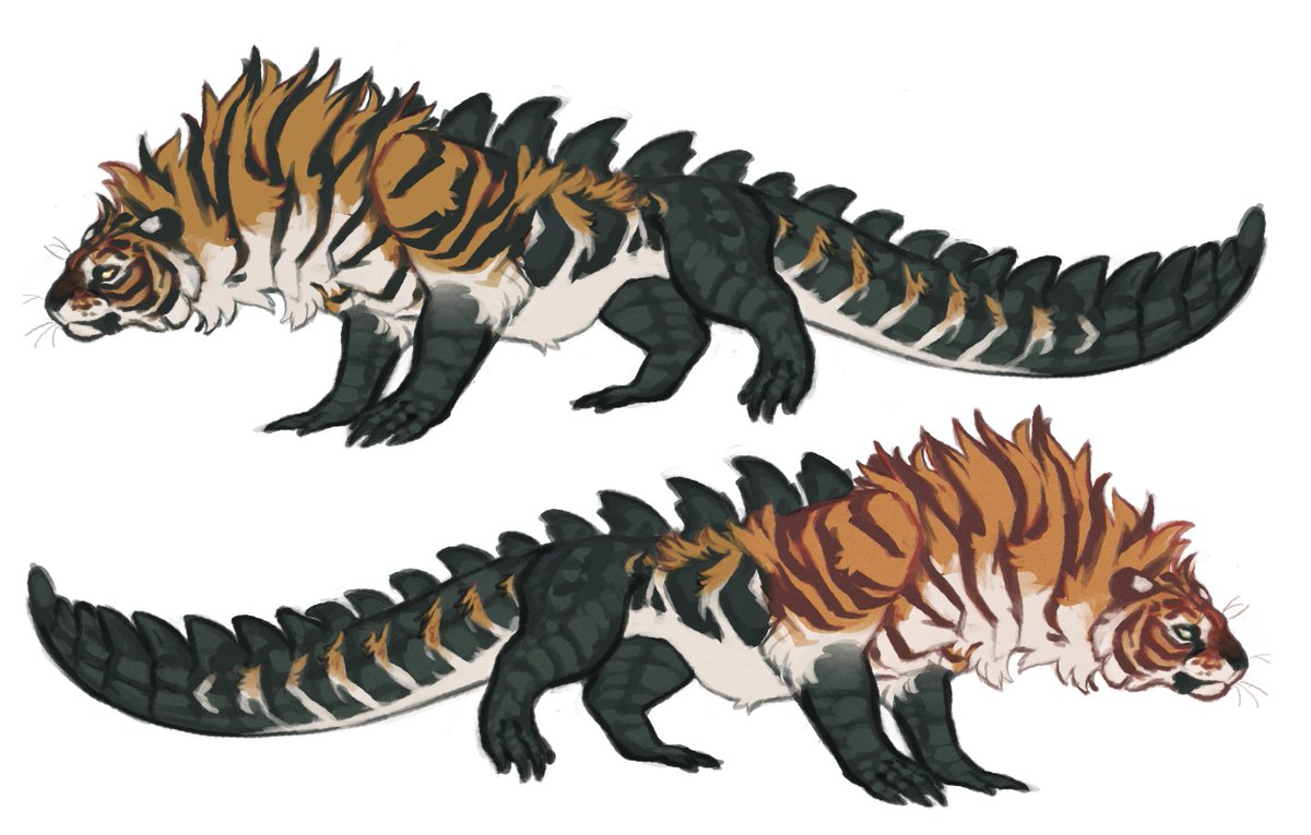 shegoran's tweet photo. I did not expect to receive so many comments from people who advised me to try to balance my orange tigergator design a bit more. You were all right, something bothered me a bit to, so here are my new tries c: https://t.co/5CHoVJpG5x