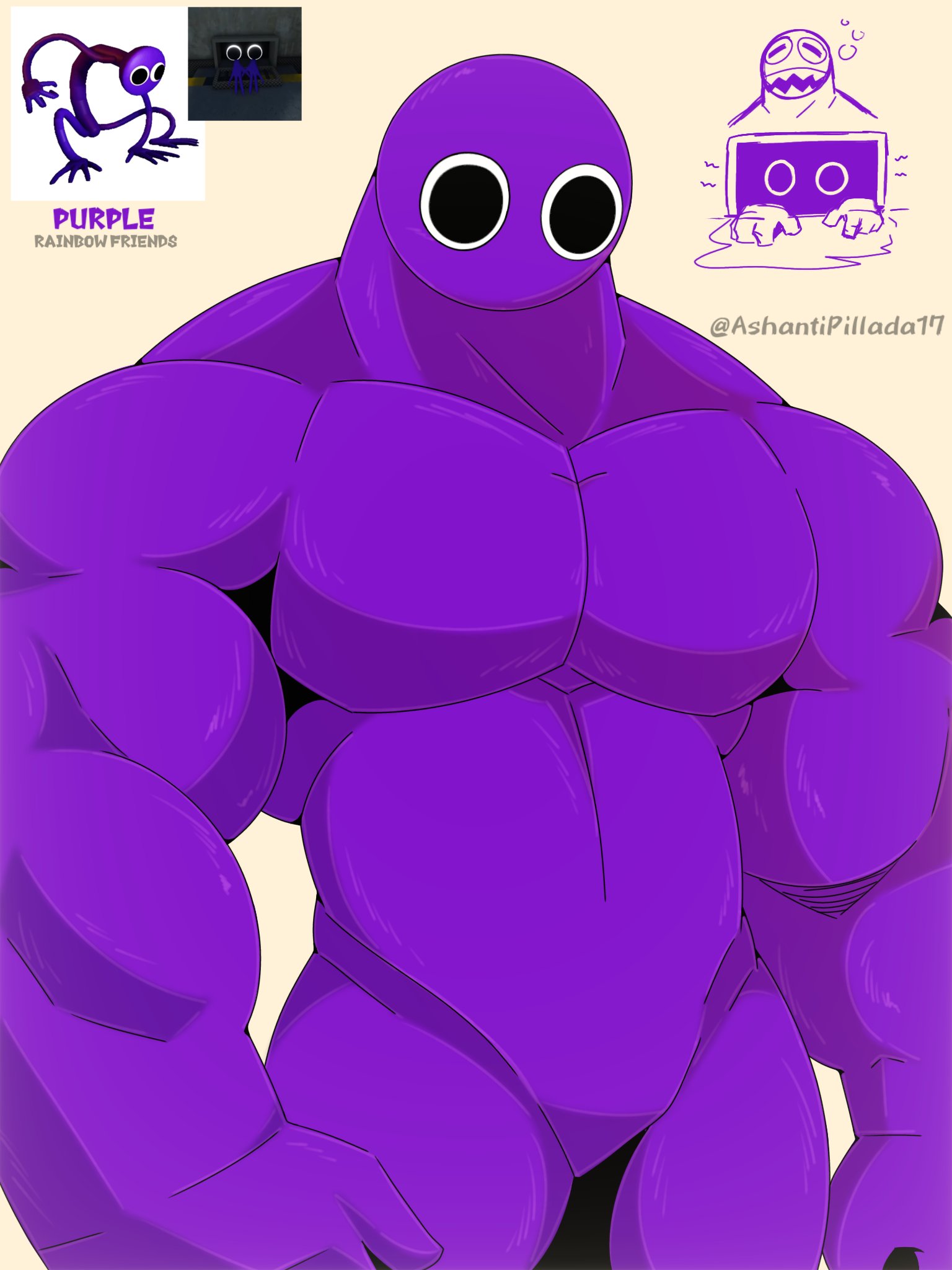 PURPLE FROM ROBLOX RAINBOW FRIENDS | 3D FAN ART