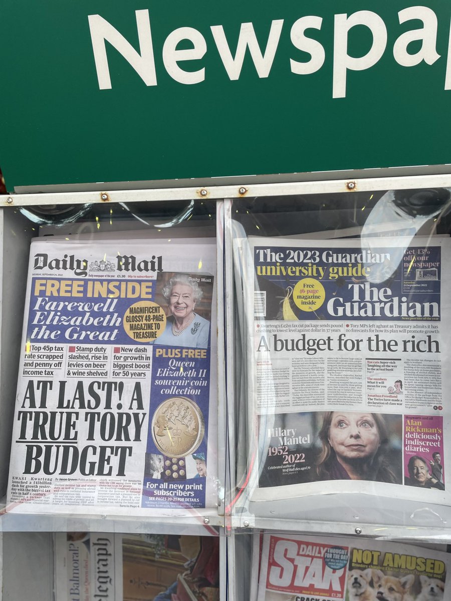 Tiemachine's tweet photo. Not often they agree. #minibudget @guardian @DailyMailUK https://t.co/qKEjubyfWr