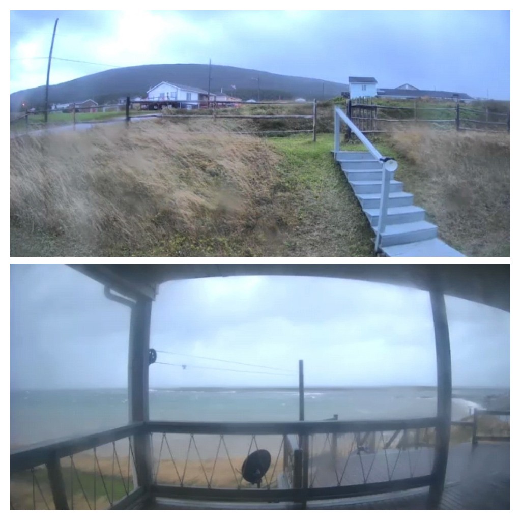 Unwritten75's tweet photo. Just after 7am NL time in #Codroy #Newfoundland Still have power & waves are not crashing over our bank yet.
#wind #rain #surf #Fiona #HurricaneFiona @EddieSheerr @ECCCWeatherNL @CTVAtlantic https://t.co/jmDiQxAO67
