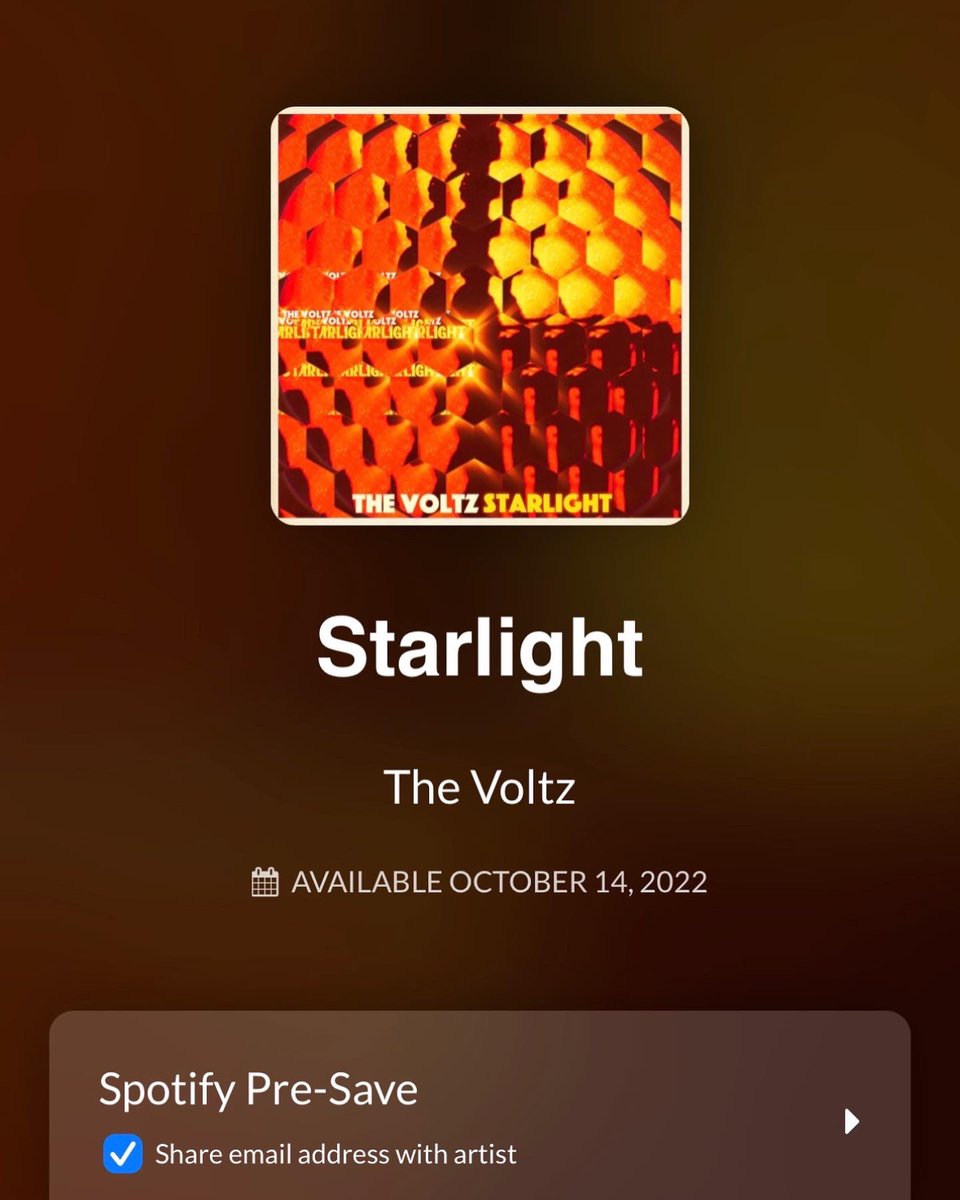 thevoltzband's tweet photo. Theyโre back! โก๏ธ๐โก๏ธ
Pre-save STARLIGHT to your Spotify https://t.co/kWTgw7rRHd
Donโt be late for the Arrows!
#starlight #thecornerpin #spotify #spotifypresave #glamrock #powerpop #newmusic #sheffield #sheffieldmusicscene #tizereyes https://t.co/7ueen4J7cs