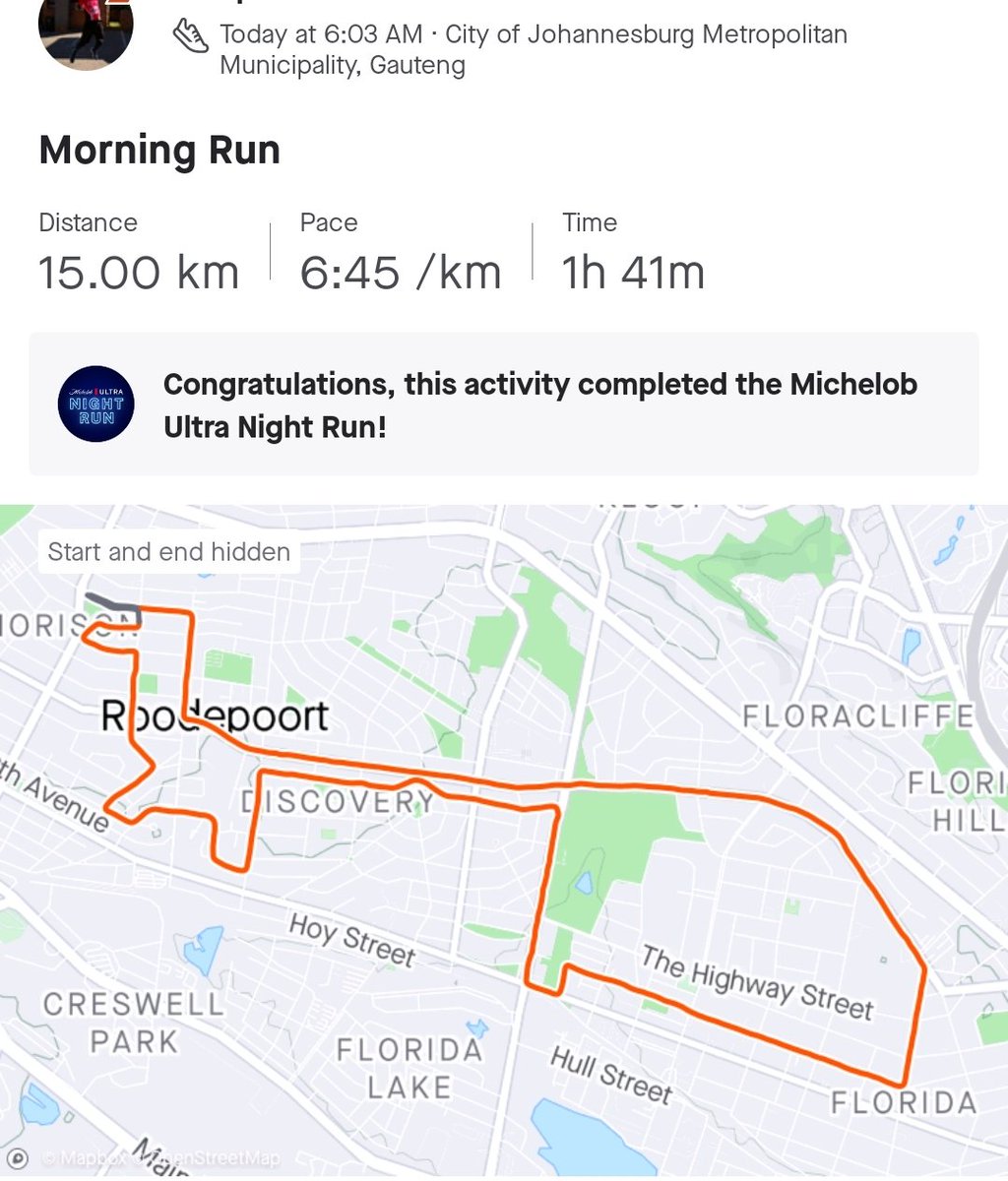 Rewindest's tweet photo. #RoadtoSowetoMarathon
#FetchYourBody2022 #RunningWithLulubel
#runningwithtumisole
#SebenzaWena #GijimaWena #PalamaWena #EasyMember #Roodies #RoodepoortAthleticsClub
No pressure, just preparation
Nice Long Slow Distance ππΎ https://t.co/v2ksomX4F3
