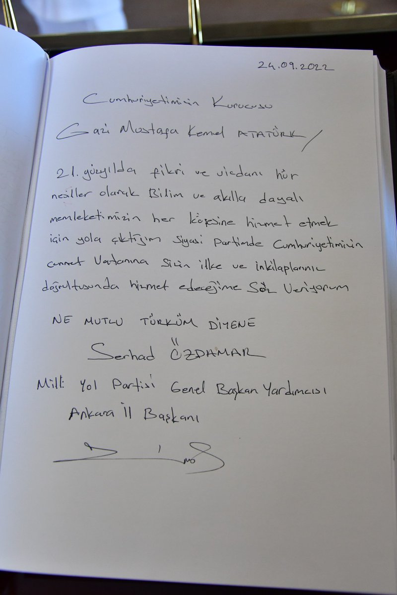 Ankara İl Başkanımız Serhad ÖZDAMAR ve yönetim kurulu üyeleri Anıtkabir'i ziyaret etti.