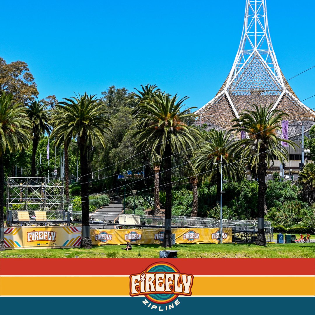 FireFlyZipline's tweet photo. Not a cloud in the sky, just the screams of excited zipliners! Take us back to warm days, soaring over the Yarra.
.
.
. 
#fireflyzipline #whatsonmelbourne #visitmelbourne #visitvictoria #welovemelbourne @cityofmelbourne #yarrariver #summerinmelbourne #melbournesummer https://t.co/s7jPnbc9S9