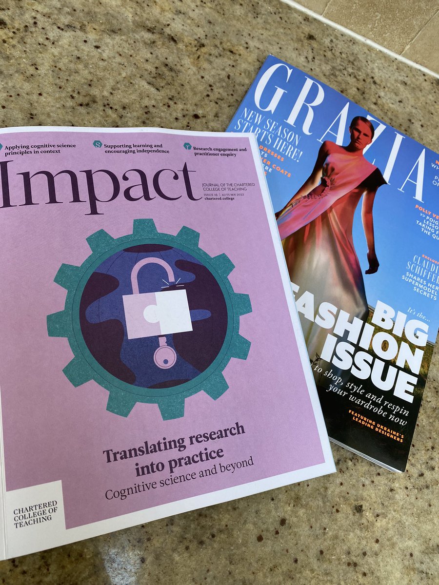 Weekend reading sorted!! 

Does anyone else get excited when a <a href="/CharteredColl/">Chartered College of Teaching</a> Impact is nestled on the doormat? 

This addition must have been law of attraction too; I must have spoken about Cog as I everyday this week ✨