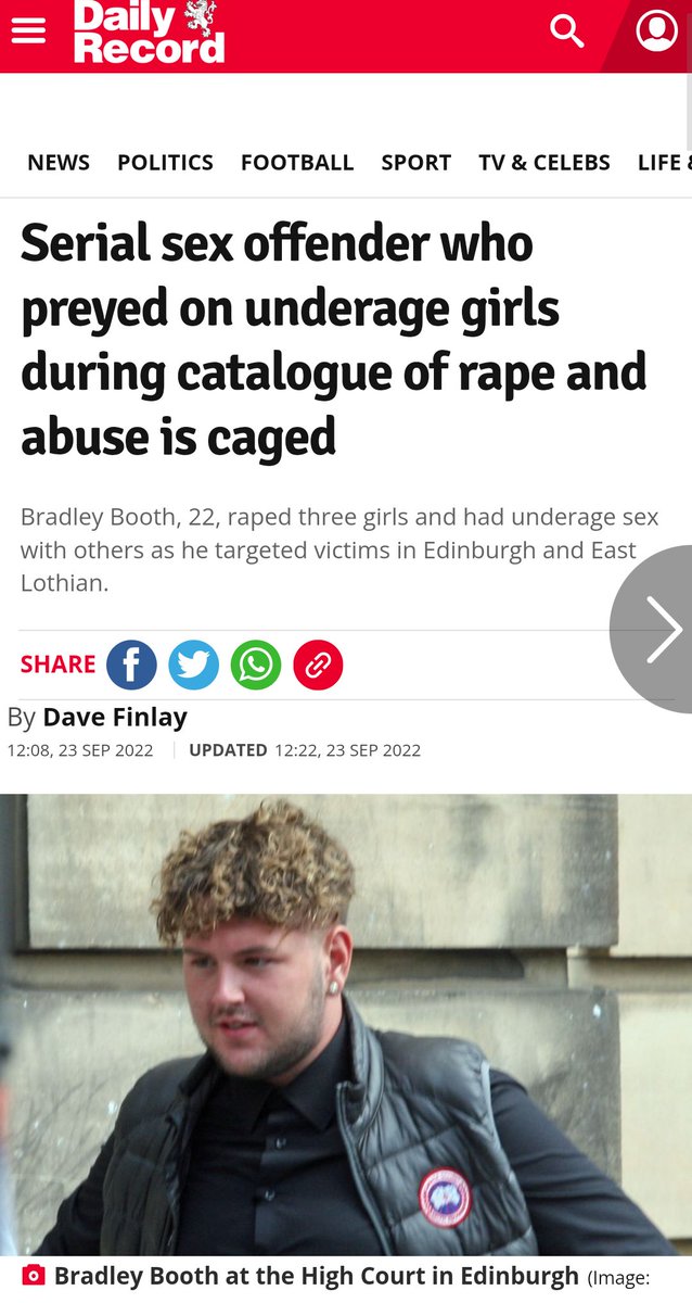 Jonnywsbell's tweet image. 22 year old raped three 13 &amp;amp; 15 year old girls...
The judge took into account
&quot;sentencing guidelines for young people&quot;
The deviant is 22 ffs... how&apos;s that a young person?
Scottish justice seems to go very easy on sexual offenders,
probably why there&apos;s so many of them at large..