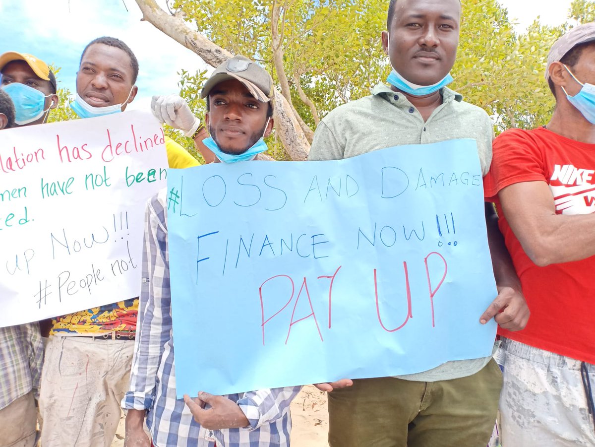 Fridays_Lamu's tweet photo. We are calling for the 1% wealthiest capitalist to be held responsible for their actions,
inaction, and willfyul ignorance. Their profit is our death. Their profit is our suffering.
#FFFKE #LossandDamageFinance #LaudatoSi https://t.co/Q7uYz6Vi4z