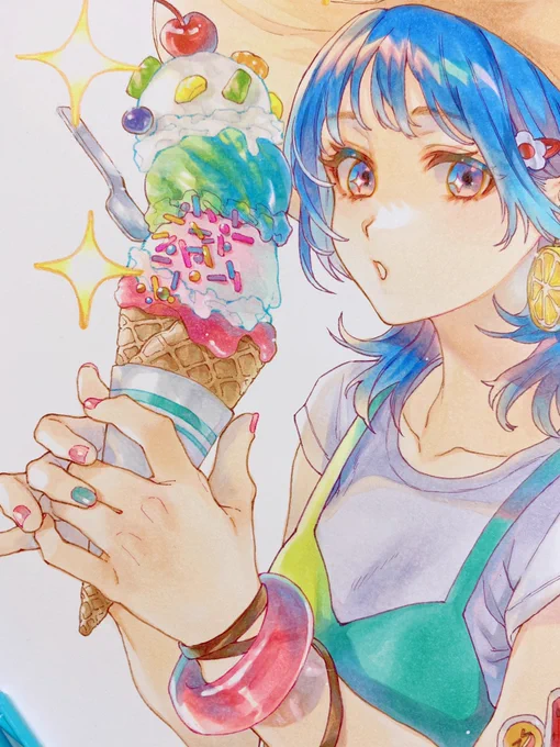 魅惑の3段アイス #コピック 