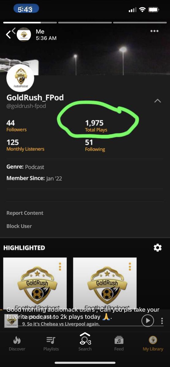 brilar3's tweet photo. Dear Podcast lovers , can you please take your favorite Podcast @GoldRush_FPod to 2k plays today . 

Thank you 🙏 https://t.co/uEPG7mDP3U