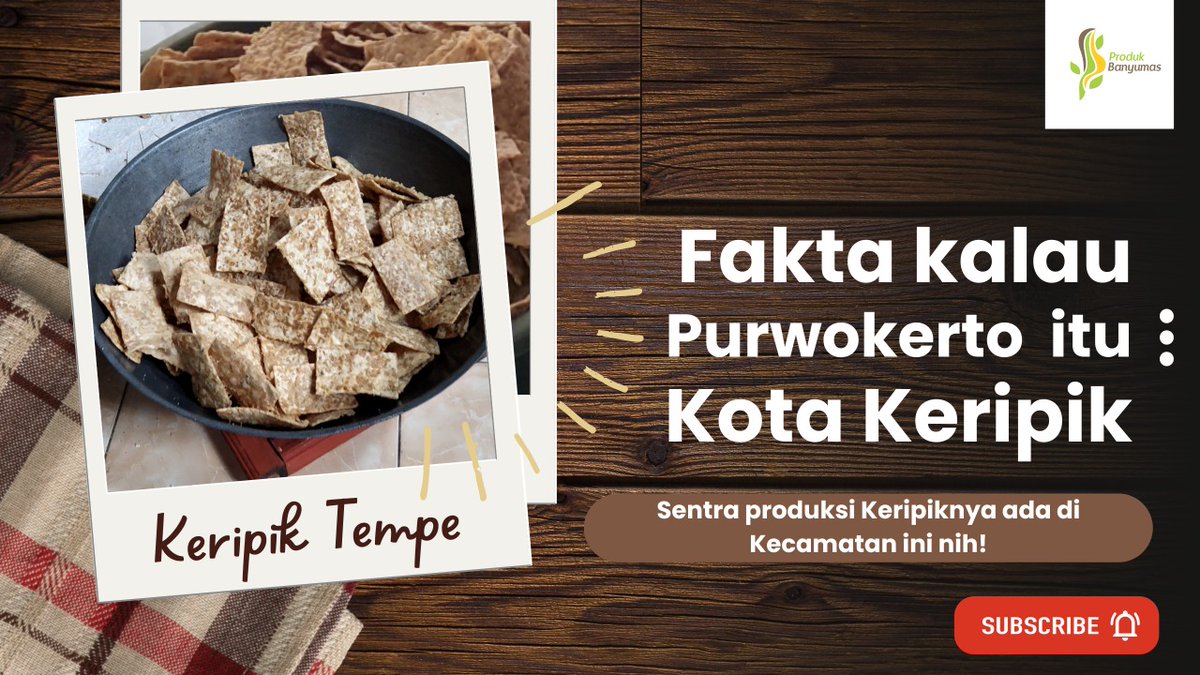 Liputan Produk Banyumas - Keripik Tempe Desa Rawalo, Banyumas di channel Youtube Produk Banyumas :

youtu.be/bcyKgj_xIss

Silakan subscribe, like dan share jika berkenan 😇