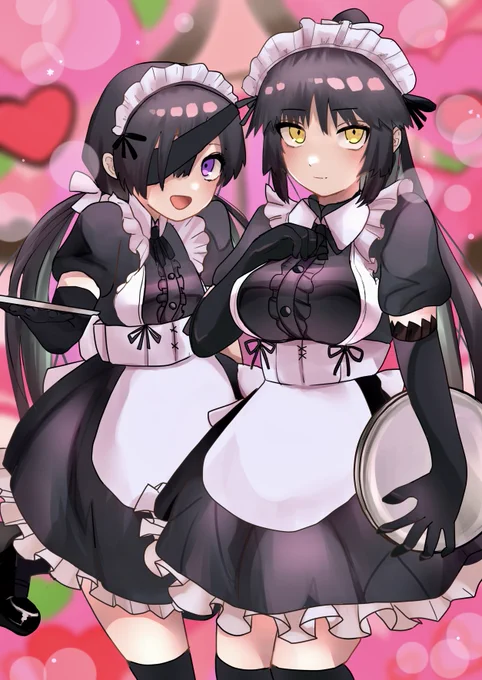 メイド服千代女ちゃんと段蔵ちゃん#FGO 