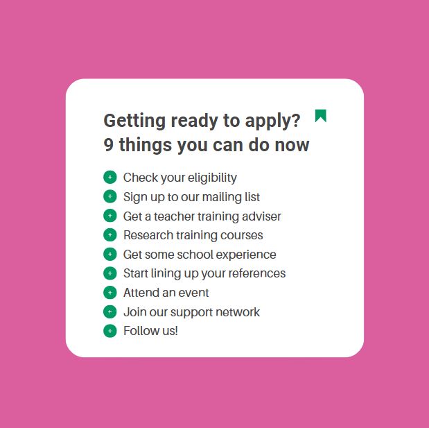 Teacher training courses can fill up quickly so if there's a particular course you want, it's wise to apply early. Do these 9 things now so you can be ready when the application window opens on Oct 11th! 📅

getintoteaching.education.gov.uk/blog/getting-r…