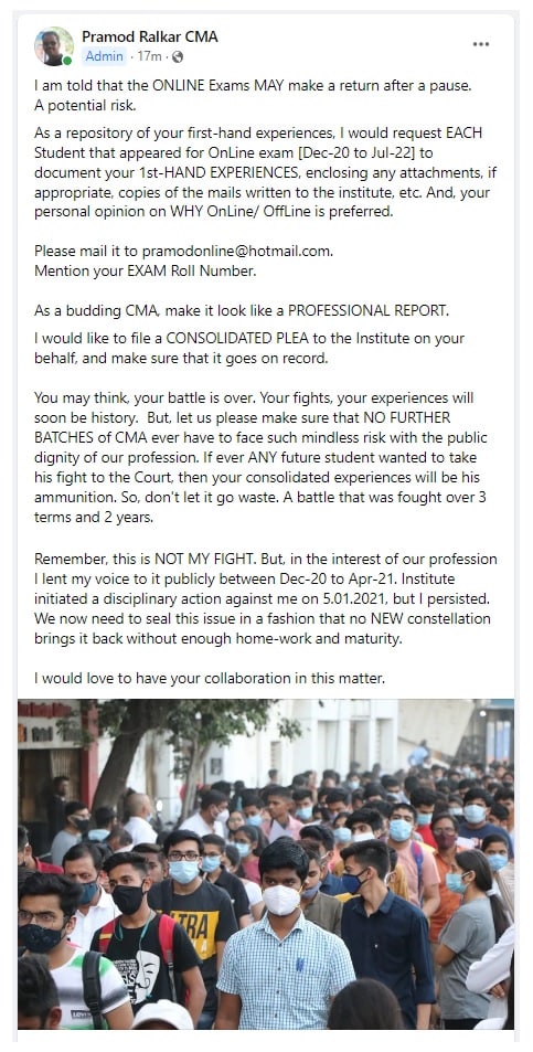 indCMAs's tweet photo. Request your active participation to protect the dignity and interest of CMA profession. https://t.co/HpzXd3uAL5