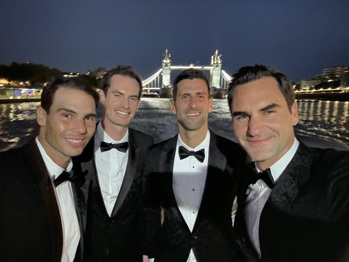 TheSamirAbbas's tweet photo. Legends ❤️❤️❤️❤️
#RogerFederer #RafaelNadal𓃵 #Andy_Murray #NovakDjokovic https://t.co/I7jlcuRtmd