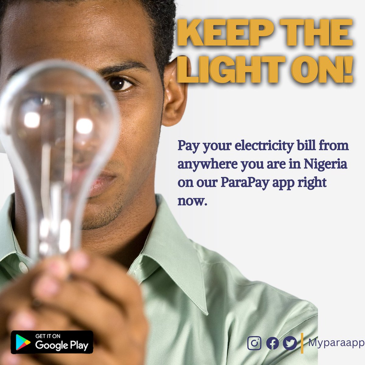 myparaapp's tweet photo. Download our ParaPay app on playstore and immediately recharge your electricity bill in few minutes.

Do you have any questions?
Send us a Dm now!!! https://t.co/RKKL1MeNOn