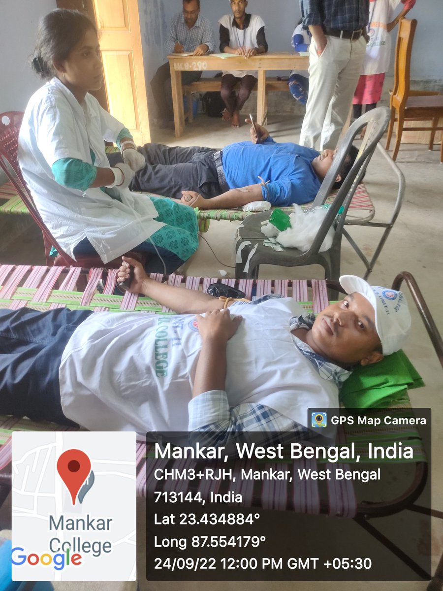 MankarNss's tweet photo. Observance of NSS Day - 2022
Voluntary Blood Donation Camp
Organised by: NSS (Unit-1 &amp; Unit-2)
                         Mankar College
In Collaboration with NCC, Mankar College and Saheed Sibsankar Seba Samity, Bardhaman.

@_NSSIndia
@_nssbu
@rdnss_kolkata
@vinaynssrd
@PMOIndia https://t.co/aBRXcCmItw