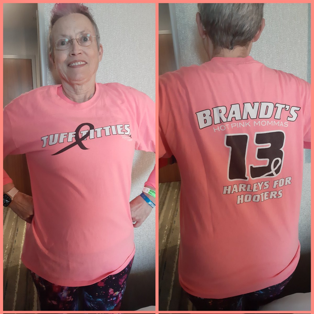 AsleepClover79's tweet photo. @SamSmithTweets my 69yo MIL wishes you a speedy recovery.  She wanted to Sammies with Sam today and show you her shirt she brought for you. She is also 6 years Breast Cancer free as well! https://t.co/AhgSiDlkKo