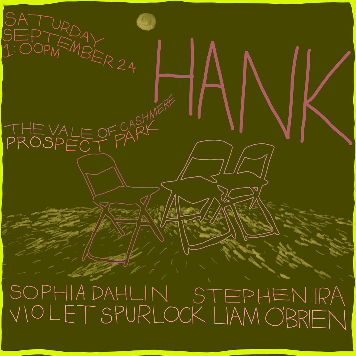 supermattachine's tweet photo. wow i keep forgetting to tell twitter this but i am doing HANK, a poetry reading, and it's today at 1 pm in the vale of cashmere with sophia dahlin, violet spurlock, and @smoky_barnable. i'll have chaps to sell, so be sure to come by if you need chasers https://t.co/zPcyWz8nfN
