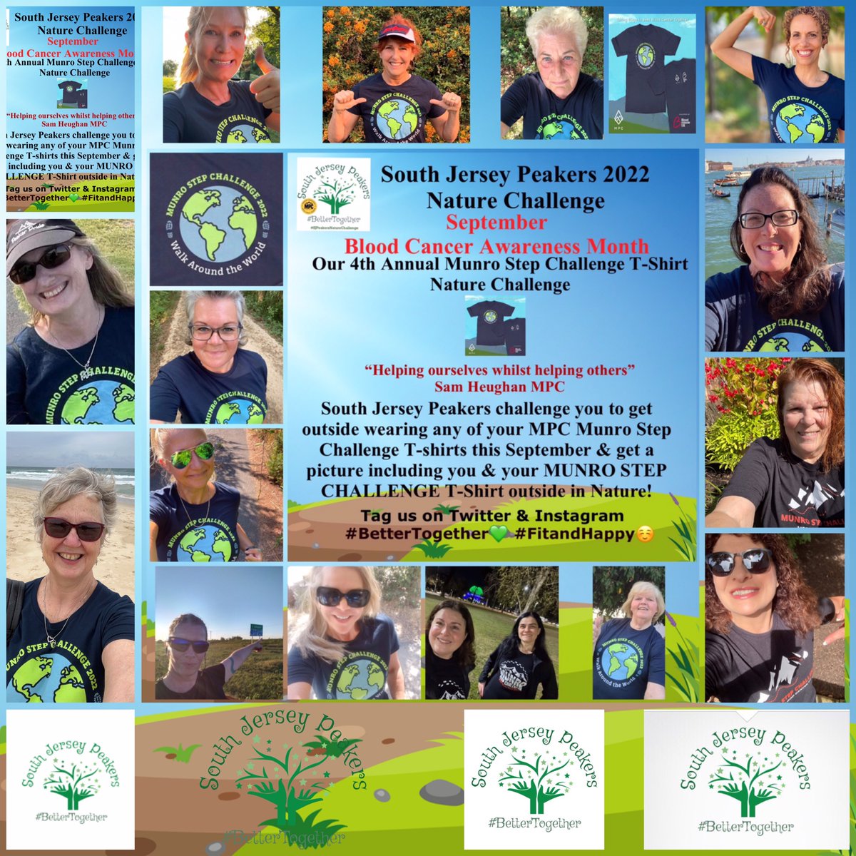 SoJerseyPeakers's tweet photo. Peakers &amp; coaches please Join us! This STEPtember  we’re challenging everyone for the 4th year in a row to get outside in Nature with a MunroStepChallenge T shirt &amp; get a picture of you out in nature with your t shirt. Tag us on Instagram &amp; Twitter!  #bettertogether #fitandhappy https://t.co/8ltUHLt3QR