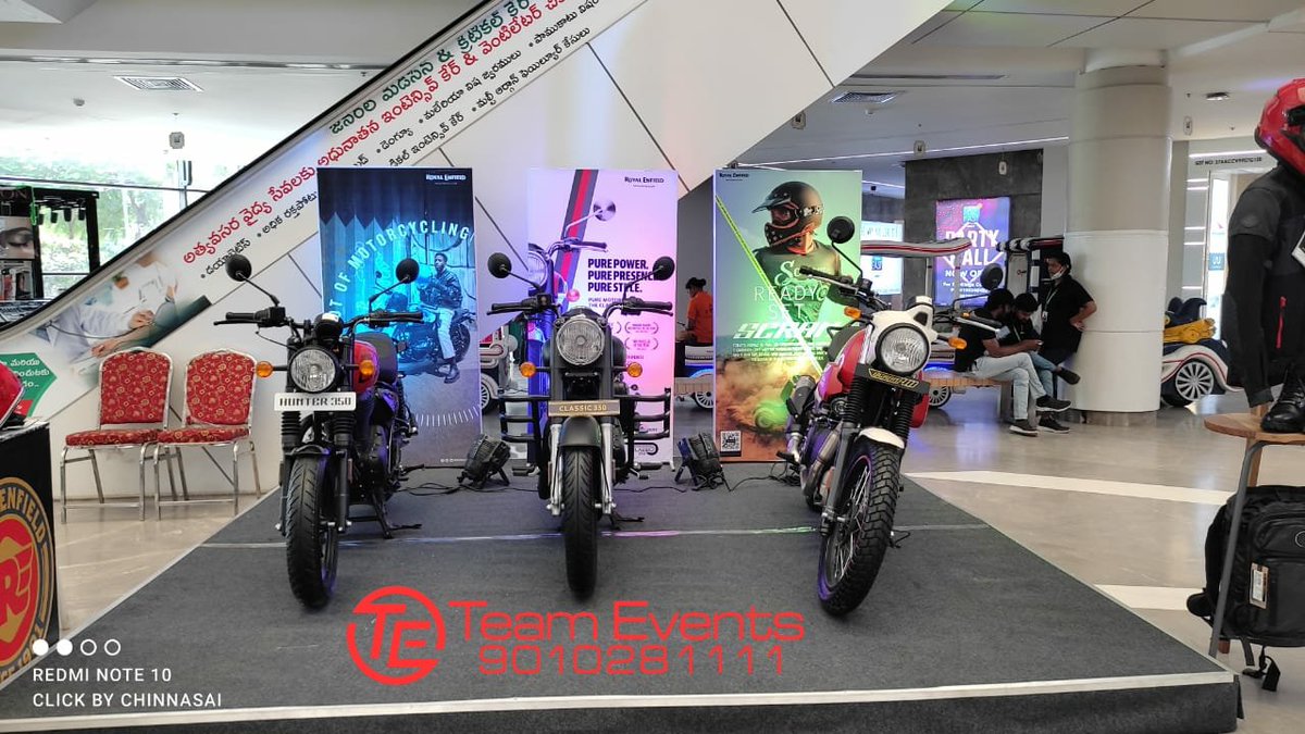 eventsbyTEAM's tweet photo. #Royalenfield Promotion Event at #SRMTmallKakinada

#SRMTmall 
#promoters #Promotionalactivity #malepromoters #brandpromotion  #Productlaunch #kakinada #rajahmundry #amalapuram #tuni #Yanam #eventdesigner #eventsbyteam #teamevents #eventmanager #eventmanagementcompany srmt https://t.co/5laiYD3zr0