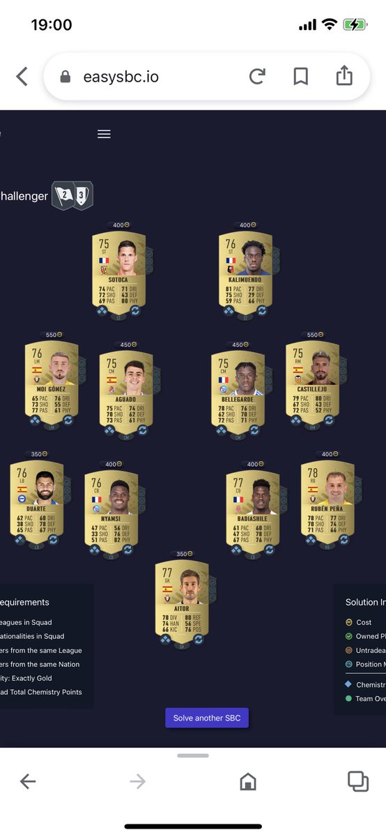MaryJR10's tweet photo. SBCを解く際FutbinのSBCソリューションを参考にするのもありですが、
個人的にはこの「Easy SBC」というサイトがオススメ！👀

コンピューターが最安でランダムにスカッドを自動生成してくれるので、Futbinと違って競合が避けられます！！！

リンクはこちら→https://t.co/LK2okBEPz0 https://t.co/2XSB0hLQFK