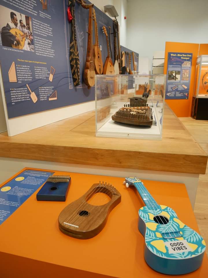 TorquayMuseum's tweet photo. 🎸Made to be Played: A Festival of #MusicalInstruments is open! This #exhibition celebrates music-making around the world and through time. If you would like to have a go yourself, we have a selection of instruments available to play on loan from @DevonMusicEdHub. #MtbP https://t.co/U7YeHUgWau