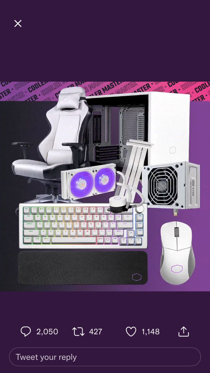 @CoolerMaster Loving the sleek white look with the high contrast of colours
Would def upgrade my setup #ChooseYourStyle
