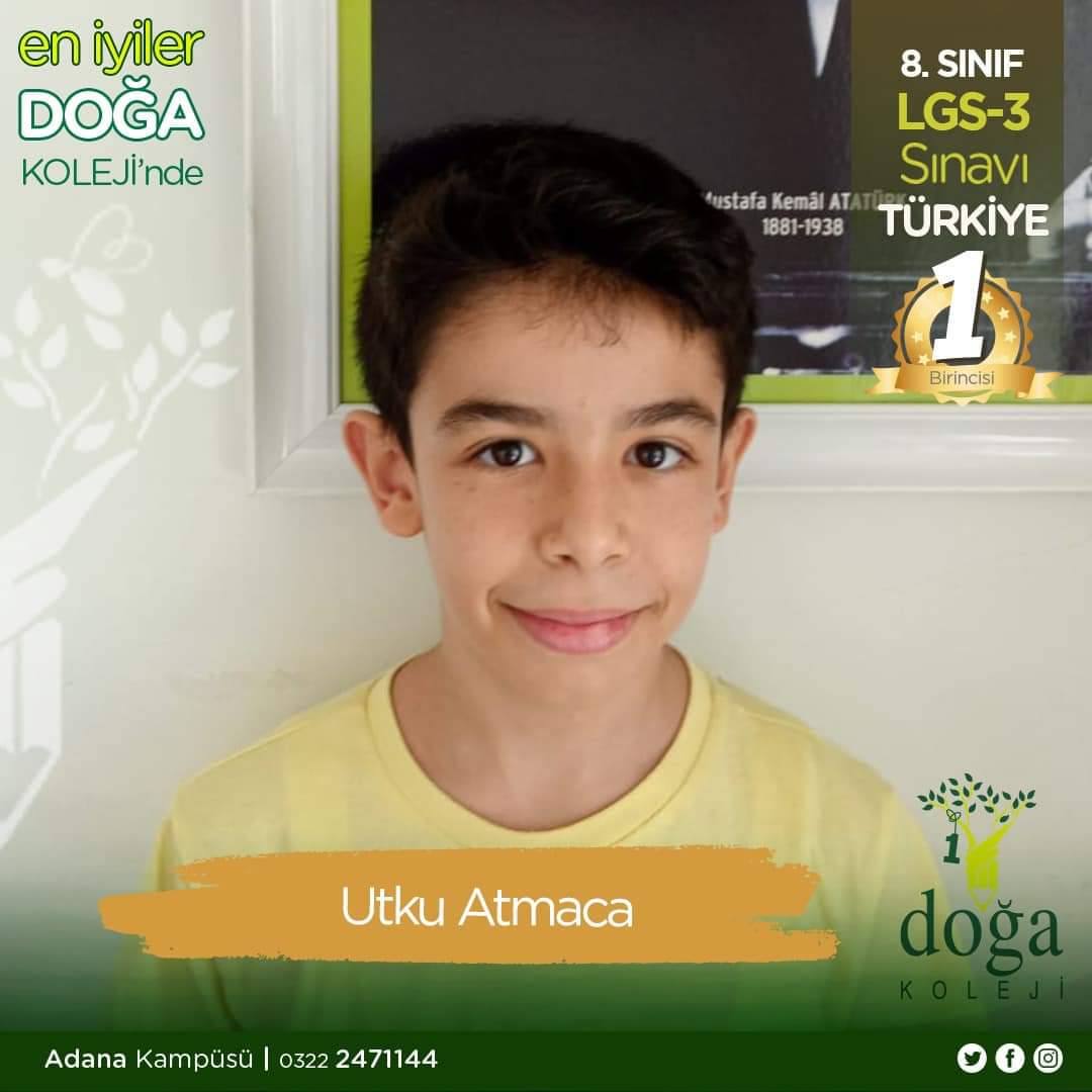 kekilli_h's tweet photo. Özel Adana Doğa Koleji Türkiye geneli LGS-3 deneme sınavında 8.Sınıf öğrencimiz tüm soruları doğru yanıtlayarak 500 tam puanla Türkiye birincisi olmuştur.  Öğrencimizi tebrik eder, başarılarının devamını dileriz. https://t.co/ala89pAjDs