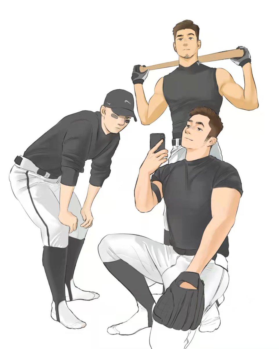 PunatuoS's tweet photo. 今日发画⚾棒球少年……们，我选下面那个谁都别和我抢！！！
#白袜 #白袜体育生 https://t.co/kIceoir2Lt