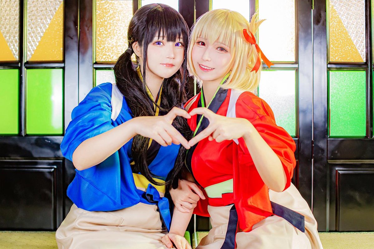 lam_luffy's tweet photo. 錦木千束 / @lam_luffy
井ノ上 たきな / @TakanashiHanari 
中原 ミズキ / @hisuicosplay 
クルミ / @toto0w0o

#リコリスリコイル
#リコリコ
#LycorisRecoil https://t.co/bWjaWqKMvM